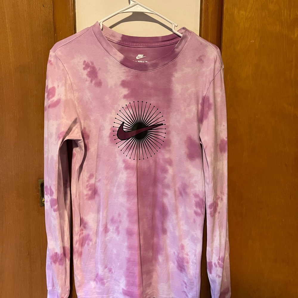 Nike Men’s Purple Tie-Dye Long Sleeve Shirt